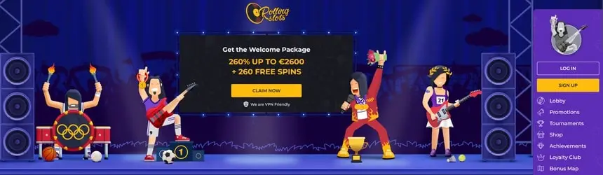 Rolling Slots Casino Willkommensbonus