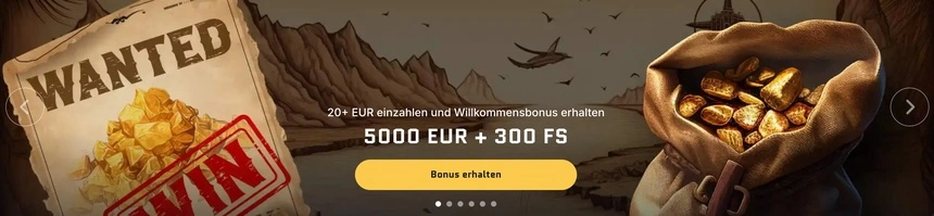 Wanted Win Casino mit 1 Euro Mindesteinzahlung